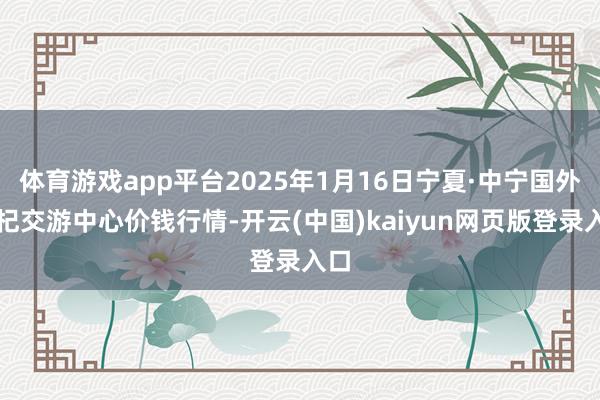 体育游戏app平台2025年1月16日宁夏·中宁国外枸杞交游中心价钱行情-开云(中国)kaiyun网页版登录入口